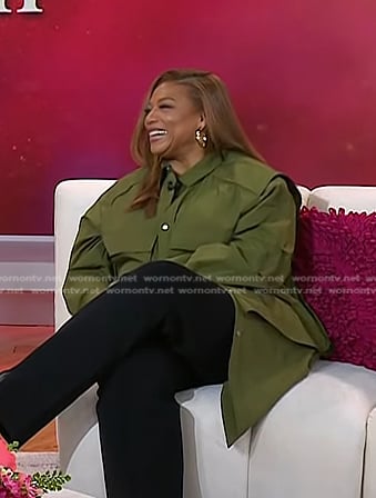 Queen Latifah’s green layered shirt on Today
