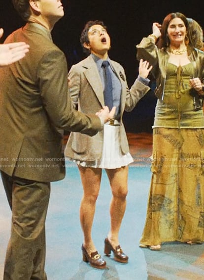 Quinn's brown platform pumps on The Studio