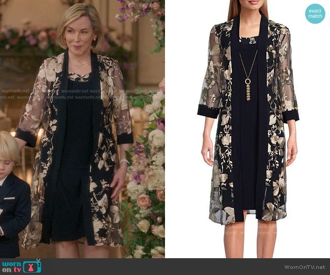 R & M Richards Floral 2-Piece Jacket Dress worn by Maureen Lincoln (Bess Armstrong) on Greys Anatomy