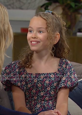 Rahcel’s floral puff sleeve dress on Days of our Lives