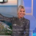Rachel’s metallic long sleeve dress on The Price is Right