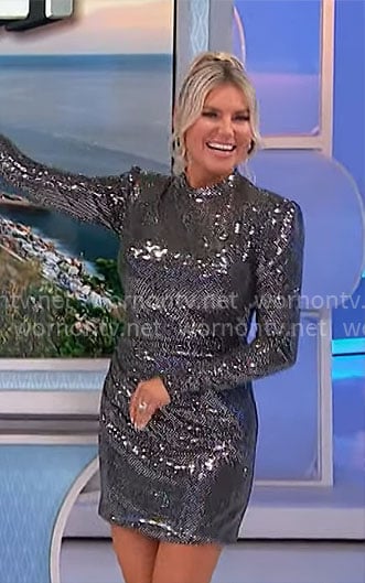 Rachel's metallic long sleeve dress on The Price is Right