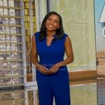 Rachel’s blue sleeveless jumpsuit on Good Morning America
