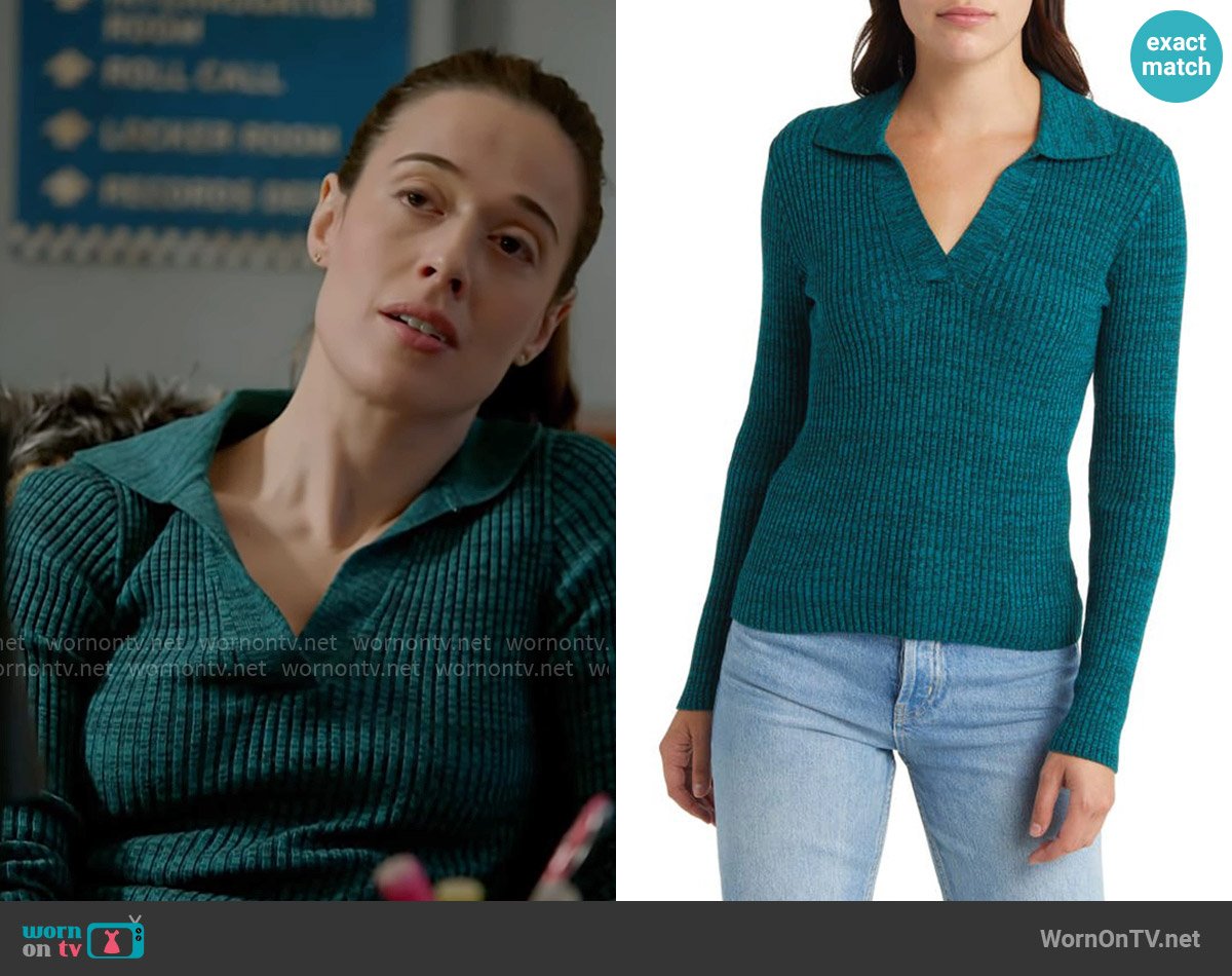 Rails Kennedy Sweater in Evergreen worn by Kim Burgess (Marina Squerciati) on Chicago PD