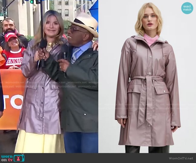 Rains Curve Jacket W3 in Violet worn by Jenna Bush Hager on Today