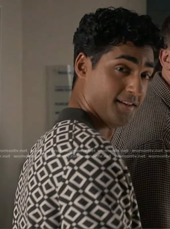 Ravi Panikkar’s geometrick print knit shirt on 9-1-1