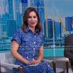 Rebecca’s blue floral short sleeve shirtdress on Good Morning America