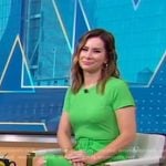 Rebecca’s green belted midi dress on Good Morning America