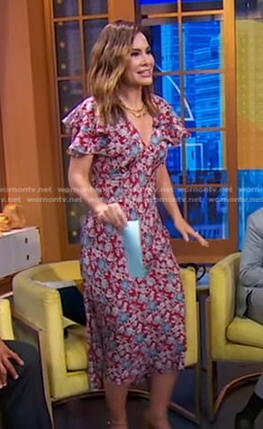 Rebecca’s red floral ruffle dress on Good Morning America