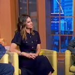 Rebecca’s black studded sandals on Good Morning America