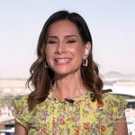 Rebecca’s yellow floral ruffle top on Good Morning America