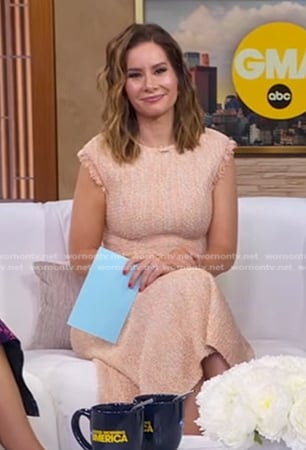 Rebecca's orange tweed dress on Good Morning America
