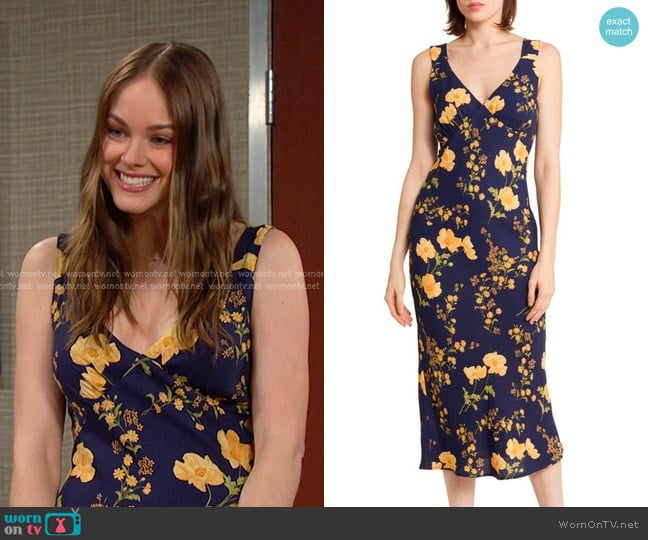 Reformation Beauden Floral Print Sleeveless Maxi Dress in Bernadette worn by Stephanie Johnson (Abigail Klein) on Days of our Lives