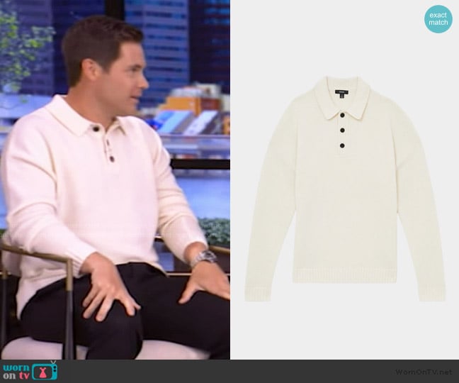 Reiss Jacob Polo Sweater worn by Adam Devine on Live with Kelly and Mark