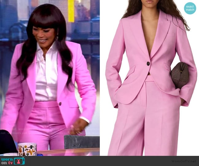 Reiss Raine One-Button Blazer worn by Angela Bassett on The View