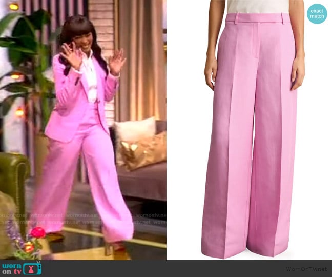 Reiss Raine Pleated Wide Leg Pants worn by Angela Bassett on The View