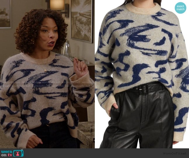 Remain Birger Christensen Brushstroke Knit Cropped Sweater worn by Ava Jeremy (Angel Parker) on All American