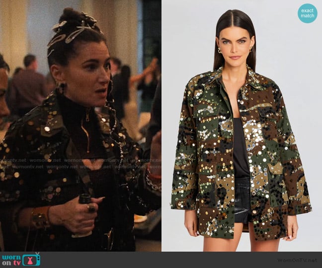 Retrofete Arlie Embellished Jacket worn by Maya Mason (Kathryn Hahn) on The Studio
