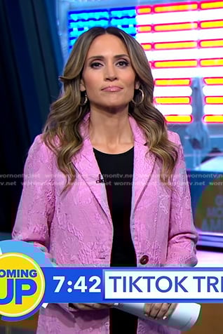 Rhiannon’s pink floral blazer on Good Morning America