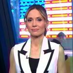 Rhiannon’s white contrast trim vest on Good Morning America