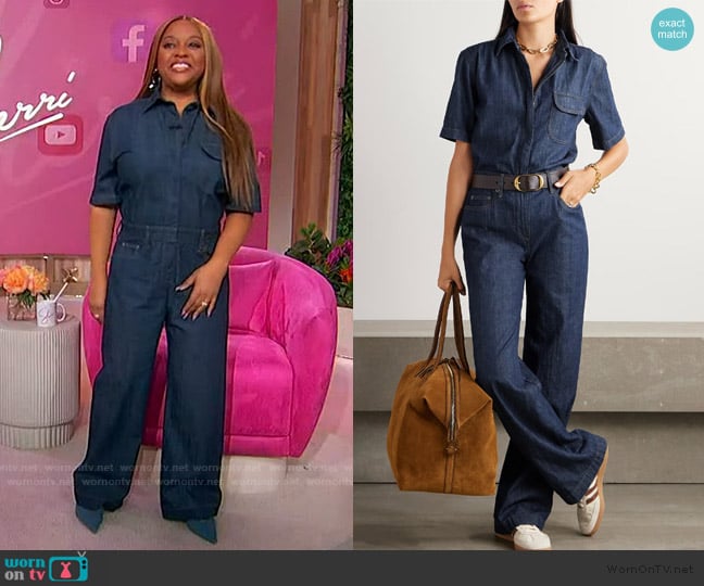 Rivet Utility Girlfriend denim jumpsuit worn by Sherri Shepherd on Sherri