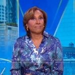 Robin’s blue snake print wrap dress on Good Morning America