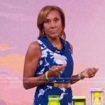 Robin’s blue floral cowl neck dress on Good Morning America