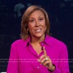 Robin’s fuchsia button down blouse on Good Morning America