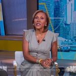 Robin’s grey v-neck button front dress on Good Morning America