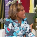 Robin Roberts’s blue floral print blouse on Tamron Hall Show