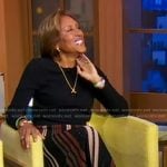Robin’s striped midi skirt on Good Morning America
