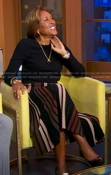 Robin’s striped midi skirt on Good Morning America