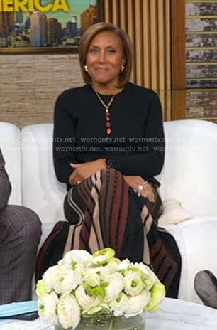 Robin's striped midi skirt on Good Morning America