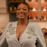 Robyn’s embellished evening dress on The Equalizer