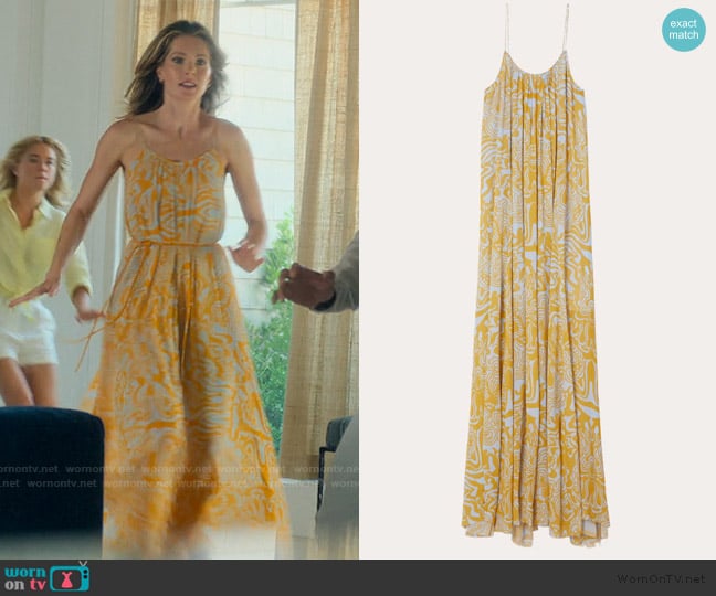 Rodebjer Solin Cosmic Chiffon Maxi Dress worn by Devon DeWitt (Meghann Fahy) on Sirens