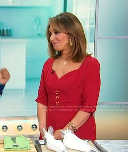 Rosanna Scotto's red sweetheart jumpsuit on Sherri