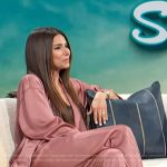 Roselyn Sanchez’s pink satin blazer and pants on Access Hollywood