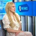 Rumer Willis’s white lace top and skirt on E! News