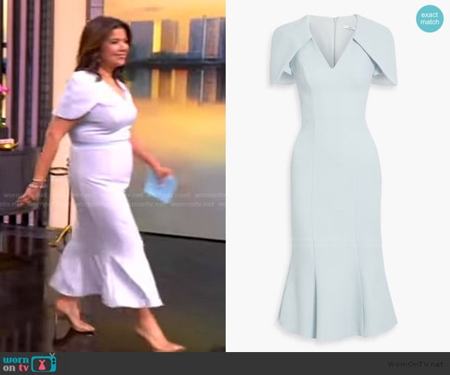  Fluted crepe midi dress Safiyaa worn by Ana Navarro on The View