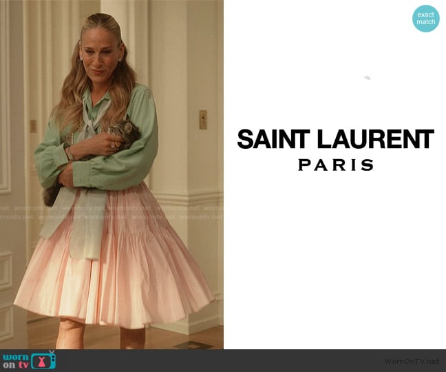 Saint Laurent Vintage Blouse worn by Carrie Bradshaw (Sarah Jessica Parker) on And Just Like That