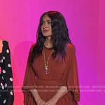 Salma Hayek’s brown draped maxi dress on Today