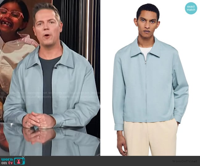 Sandro Zip-up jacket worn by Jason Kennedy on E! News