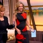 Sara’s black and red floral print strapless dress on The View