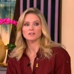Sara’s maroon button down shirt and shorts on The View