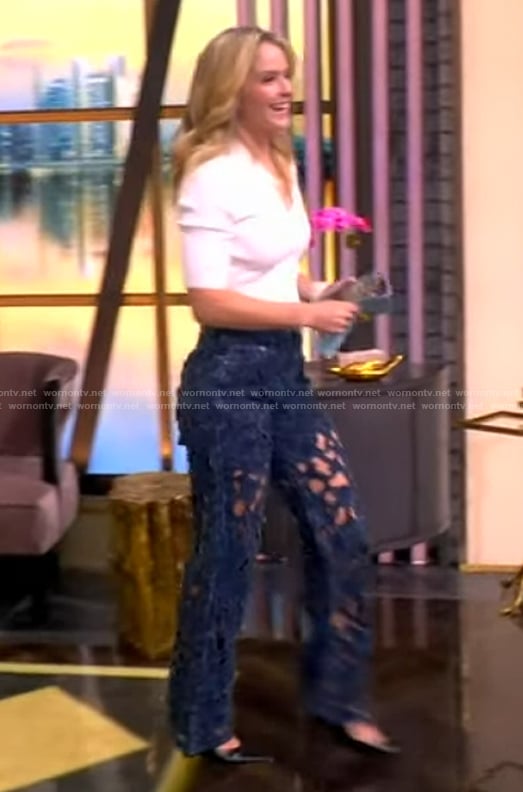 Sara's floral cutout jeans on The View