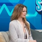 Sarah Ramos’s tweed cardigan and skirt set on Access Hollywood