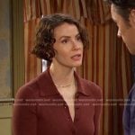 Sarah’s brown button front knit dress on Days of our Lives