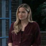 Sasha’s purple button down top on General Hospital