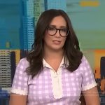 Savannah Sellers lavender check shirt on NBC News Daily