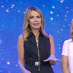 Savannah’s black zip front belted dress on Today